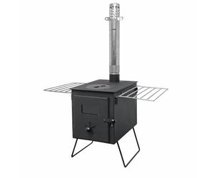 RoyalFire Pandora Portable Firebox Tent Stove in Black - Compact Wood Burning Camping Stove with Chimney Pipe, Outdoor Cook & Heat Solution for Tents, Cabins & Hiking Trips