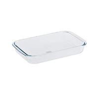 Royalford 1.8L Borosilicate Glass Rectangular Roaster with Easy Grip Handles - Casserole Baking Dish - Glass Oven Cooking Roasting Pie, Serving Dish