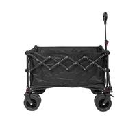 Royalford 155L Folding Camping Wagon Heavy Duty Foldable Trolley On Wheels In Black Black