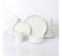 Royalford 16 Piece Dinnerware Set Stoneware Dinnerware Set In White White