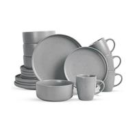 Royalford 16 Piece Nordic Grey Stoneware Dinnerware Set, Grey