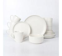 Royalford 16 Piece Stoneware Dinnerware Set Crockery Set, White