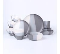 (ROYALFORD 16 Piece Stoneware Dinnerware Set | Microwave, Dishwasher & Freezer Safe Durable Crockery Set |Dinner & Desser) ROYALFORD 16 Piece Stoneware Dinnerware Set | Microwave, Dishwasher & Freezer