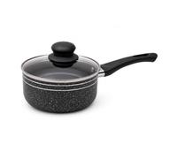 ROYALFORD 20cm Non-Stick Pressed Aluminium Saucepan Tempered Glass Lid