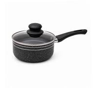 Royalford 20Cm Non-Stick Pressed Aluminium Saucepan With Tempered Glass Lid