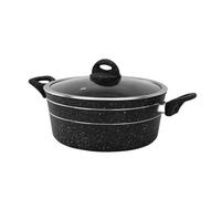 Royalford 24Cm Casserole Dish With Tempered Glass Lid Cooking Pot, Induction Stockpot Saucepan With Non-Stick Granite Coating