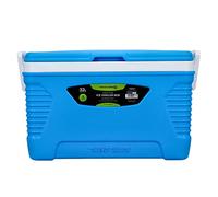 Royalford 32L Insulated Ice Cooler Box - 3 Layer Thermal Insulation Chiller Box - Portable Ice Box, Robust Cool Box for Camping Picnic Food & Drinks Container, Blue