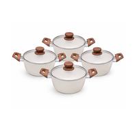 Royalford 4 Piece Non-Stick Casserole Set With Lids Induction Cooking Pots in Cream Royalford Cream