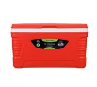 Royalford 50L Insulated Ice Cooler Box - 3 Layer Thermal Insulation Chiller Box - Portable Ice Box, Robust Cool Box for Camping Picnic Food & Drinks Container, Red