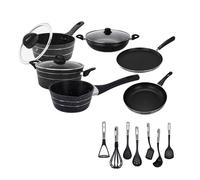 Royalford 6 Pc Non-Stick Cookware & Utensil Combo Set In Black Black