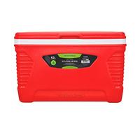 Royalford 62L Insulated Ice Cooler Box - 3 Layer Thermal Insulation Chiller Box - Portable Ice Box, Robust Cool Box for Camping Picnic Food & Drinks Container, Red