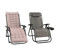 Royalford Adjustable Zero Gravity Chair With Cushion Folding Sun Lounger In Dusty Pink Dusty Pink