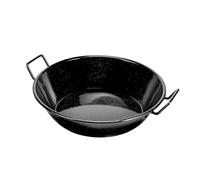Royalford Enamel Wok Pan - Induction Safe Paella Pan Kadhai with Raised Handles - Kadai Cooking Pan for Shallow & Deep Frying - Extra Flat Base for Even Heat Distribution (20cm)