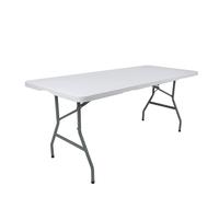Royalford Folding Table 6Ft 180Cm Dining Buffet Picnic Camping Steel Frame Safety Lock In White White