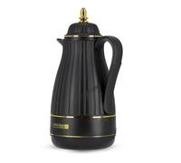 Royalford Glass Vacuum Flask | Vacuum Insulated Tea Carafe 1000ML | Heat & Cold Retention, Thermal Insulated Airpot | Insulated jug Preserves Flavor & Freshness, Household Office Kettle Jug, Black