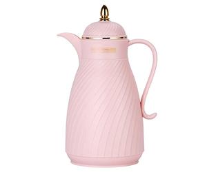Royalford Glass Vacuum Flask | Vacuum Insulated Tea Carafe 1000ML | Heat & Cold Retention, Thermal Insulated Airpot | Insulated jug Preserves Flavor & Freshness, Household Office Kettle Pot Jug, Brown