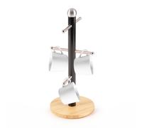 Royalford Mug Holder with 6 Hooks with Bamboo Base Mug Tree in Black Royalford Black