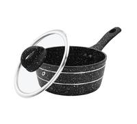 Royalford Saucepan, Induction Safe Cookware, 16 CM | Non-Stick Granite Coating, Aluminium Multipurpose Sauce Pot, Black