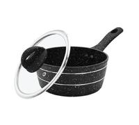 Royalford Saucepan, Induction Safe Cookware, 16 Cm Non-Stick Granite Coating, Aluminium Multipurpose Sauce Pot, Black