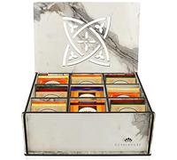 RoyalHouse Premium Wood (Hard MDF) Tea Storage Box Organizer (Marble), Eco-Friendly Multi-Functional Decorative Box, 9 Compartments For Assorted Variety Of Tea Bags and Small Items