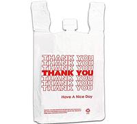 RoyalHouse Thank You Bags, Reusable Plastic Grocery Bags - 300 Count, White, 11.5" x 6.5" x 20.75"