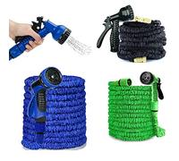 Royalswill 100FT Expandable Flexible Garden Hose, Blue, Magic Hose Pipes with 7 Setting Professional Water Spray Nozzle Gun, Expandable Hose Garden Hoses