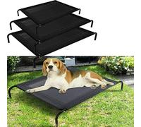 Royalswill Elevated Dog Bed, Outdoor Metal Frame Raised Dog Cots Beds with No-Slip Feet & Breathable Mesh, Lightweight & Portable Indoor Outdoor Pet Beds Camping Beach Travel Use, 106x62x15CM