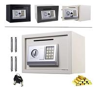Royalswill Fireproof Safe, Digital Safe Steel Construction High Security home Office Electronic Box with 2 Keys for Home, Value Safes ID Papers, A4 Documents, Laptop Computers, White, 16L: 25x35x25cm