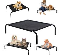 Royalswill Large Raised Pet Bed Elevated Dog Cat Cot with Curved Poles, Raised Pet Bed Metal Frame, Durable Waterproof & Breathable Mesh Mat, Nonskid Feet, Indoor or Outdoor Use