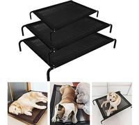Royalswill Raised Dog Bed Small, Metal Frame Dog Cot Elevated Pet Bed Waterproof & Breathable Mesh, No-Slip Rubber Feet, Lightweight & Portable, 106x62x15CM