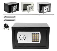 Royalswill Small Digital Safe, High Security Home Safe Steel Construction, Fireproof Electronic Password Cabinet with Code & Key for Home, Value Safes Extra Security, 23x17x17cm(LxWxD), Black