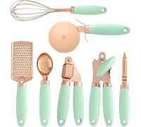 ROYALTEC 7 Pc Kitchen Set Copper Coated Stainless Steel Utensils (Mint)
