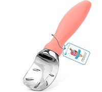 ROYALTEC Heavy Duty Ice Cream Scoop - Zinc Alloy, Ergonomic Handle, Rustproof & Dishwasher Safe - Cuts Through Hard Ice Cream with Ease (Coral)