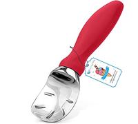 ROYALTEC Heavy Duty Ice Cream Scoop - Zinc Alloy, Ergonomic Handle, Rustproof & Dishwasher Safe - Cuts Through Hard Ice Cream with Ease (Red)