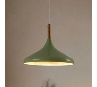 ROYALTECH Chris hanging light, mint green/white, Ø 35 cm, metal, wood detail