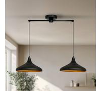 ROYALTECH Claus pendant light, black, length 85 cm, 2-bulb, metal