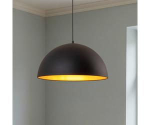 ROYALTECH Lipeo pendant light, black/gold, Ø 50 cm, metal, E27