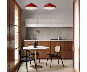 ROYALTECH Olli ceiling light, Ø 40 cm, red/white, metal, E27