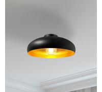 ROYALTECH Olli ceiling light, black/gold Ø 40 cm, metal, E27