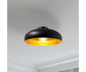 ROYALTECH Olli ceiling light, black/gold Ø 40 cm, metal, E27