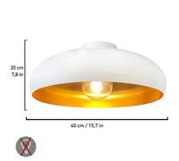 ROYALTECH Olli ceiling light, white/gold Ø 40 cm, metal, E27
