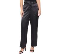 Royalty for Me Women's Stretch Matte Satin Fly Front Stove Pipe Pant Lifestyle Collection, Black, 14