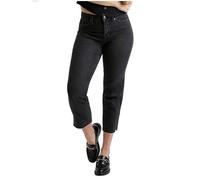 Royalty For Me Womens Women's High Rise Straight Leg Jeans with Tummy Control, Black, 10