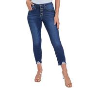 Royalty For Me Womens Women's Petite 4 Button Skinny Ankle Sustainable Jean, Midnight Sky Blue, 10 Petite