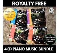 ROYALTY FREE PIANO MUSIC CD BUNDLE VOL 2 X4CD for Yoga Meditation Sleep and Relaxation