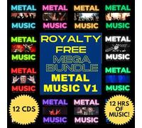 Royalty Free Pop Metal Music CD Mega X12CD - PRS PPL licence free music bundle for Businesses Gyms Bars Cafes and Retail