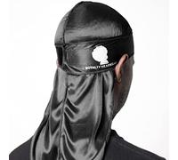 Royalty Headwear Silky Durag for Men - Single Strap with Hook and Loop Black Durag for Men 360, 540, 720 Waves (Black)