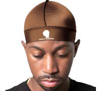 Royalty Headwear Silky Wave Cap for 360, 540 & 720 Waves, Soft Breathable Durag Skull Cap Beanie for Men, Brown, One size