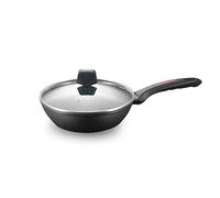 Royalty Line, Deep Frying pan in Forged Aluminum with Marble Coating, Compatible with Gas, Electric, Ceramic, Halogen, Induction, 28 cm, Marble Color