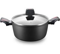ROYALTY LINE, Forged Aluminum Saucepan with Marble Coating, Gas, Electric, Ceramic, Halogen and Induction Compatible - 28 cm, Marble Color